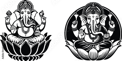 Lord ganesh vector illustration various collection