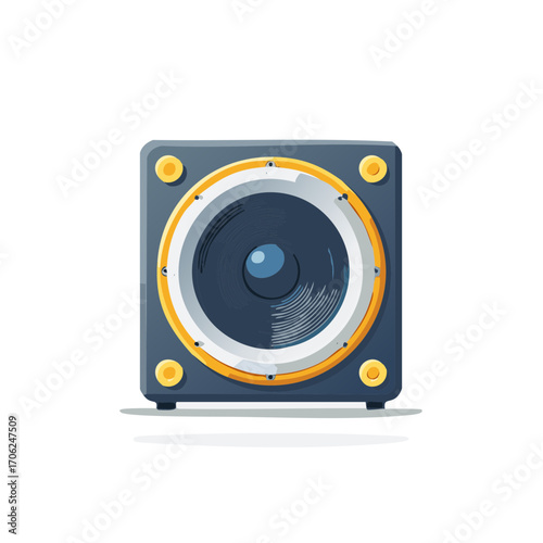 Modern audio speaker system component delivering clear powerful sound illustration