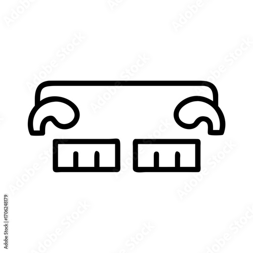 Minimalist couch furniture icon for interior design concepts