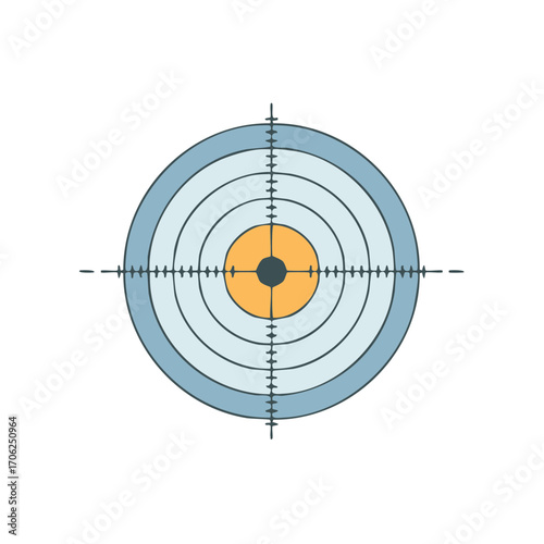 Target with Bullseye Rings Aiming Precision Accuracy Competition Round Marksmanship Strategy