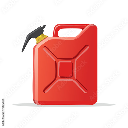 Illustration of a red fuel canister with a black nozzle