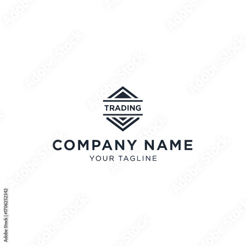 Modern, minimalist logo design for a trading company.