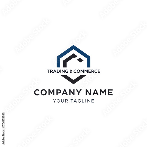 Modern logo design for a trading and commerce company.