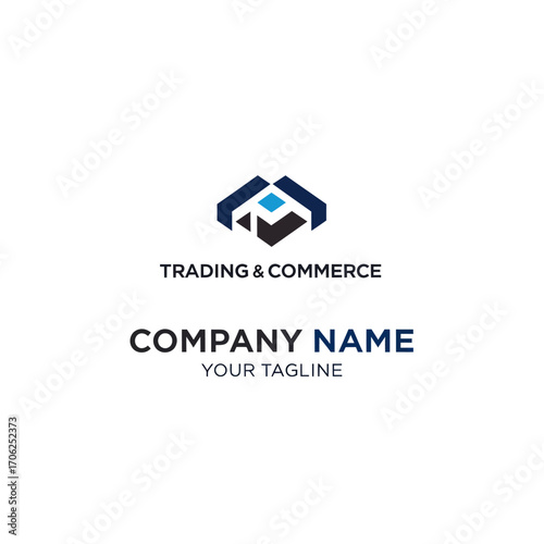 Modern logo design for a trading and commerce company.