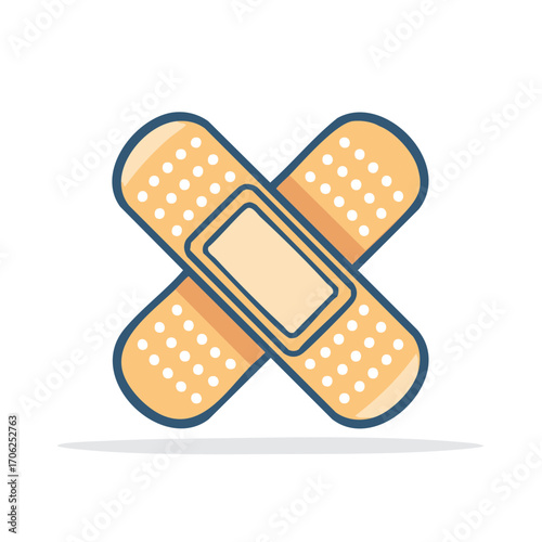 Two Crossed Bandages Adhesive Strips for Wound Care