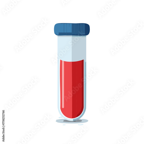 Blood Sample Vial with Blue Lid in Lab Bloodwork Diagnostics Health Concept