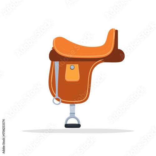 Isolated Equestrian Saddle Illustration Horseback Riding Equipment
