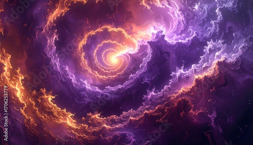 Abstract swirling vortex of vibrant colors (2)