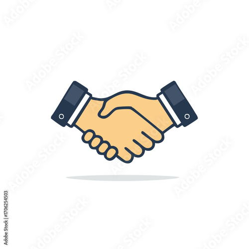 Business handshake icon symbolizing agreement, partnership, and success