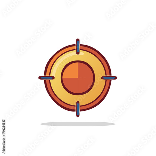Illustration of Target with Crosshairs, Center, Accuracy, Precision
