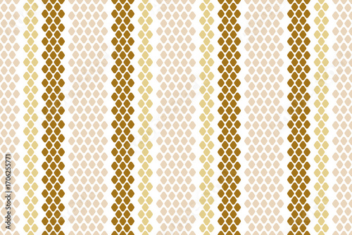 Seamless French farmhouse stripe pattern. Diamond shapes in shades of gold and beige. Doodle line country kitchen decor wallpaper. Textile all over print.