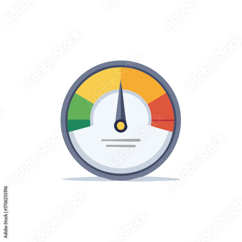 Speedometer Gauge Indicator with Red, Yellow, and Green Zones