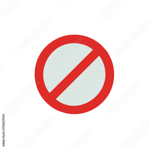 Prohibition Sign Symbol Round Red Circle No Sign Gray Center Restriction Symbol