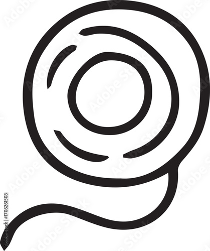 Set of vector line doodles with knitting items. Minimal black and white hand-drawn icons: yarn balls, knitting needles, craft baskets. Ideal for textile design, DIY projects, cozy handmade themes.