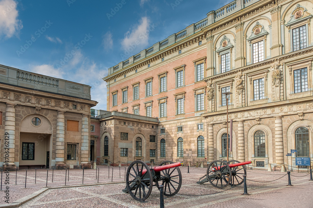 Naklejka premium Stockholm, the capital of Sweden, encompasses 14 islands and more than 50 bridges in a vast archipelago in the Baltic Sea.