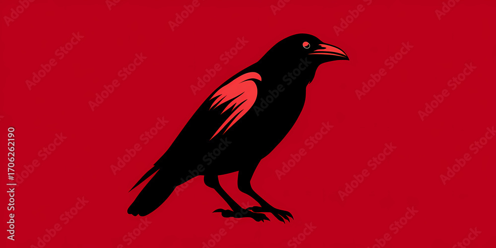 Fototapeta premium A sleek minimalist crow logo design with geometric lines and negative space for a modern brand identity mark