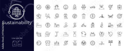 Collection of Sustainability Line Icon Set