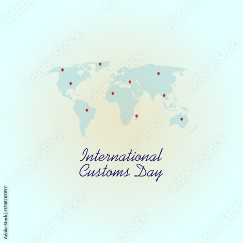 January 26, International Customs Day. Vector illustration.