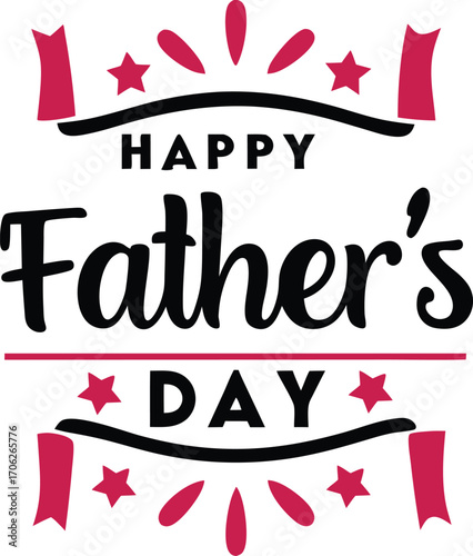 elegant script happy fathers day with