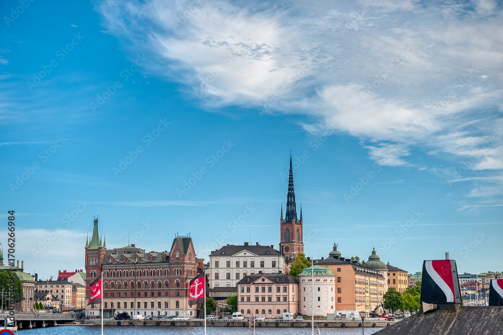 Fototapeta premium Stockholm, the capital of Sweden, encompasses 14 islands and more than 50 bridges in a vast archipelago in the Baltic Sea.