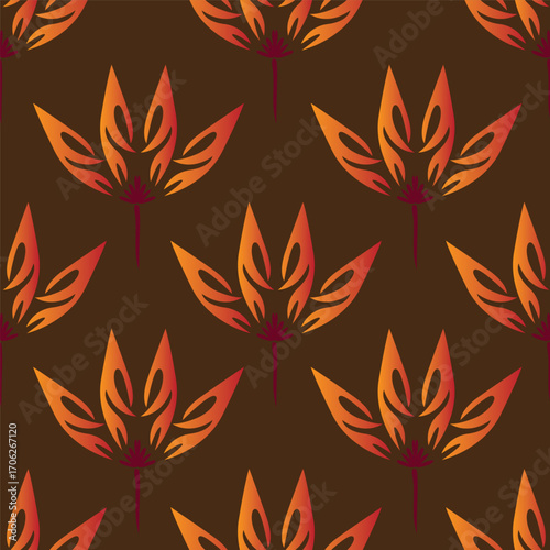 Seamless beautiful vintage flower pattern textile design
