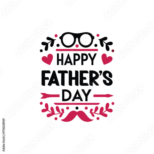 Modern brush script happy father s day design with a regal crown illustration
