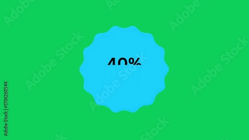 Discount Badge, Blue Sale Sticker, Special Offer, 4K Video for E-commerce Marketing, Promotions, and Online Advertising