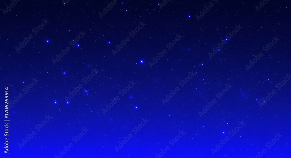 Obraz premium A deep blue gradient night sky filled with twinkling stars, creating a sense of wonder and vastness
