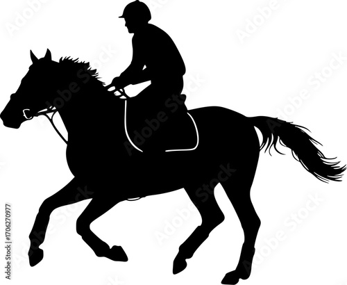Horseback riding equestrian sport race silhouette vector illustration
