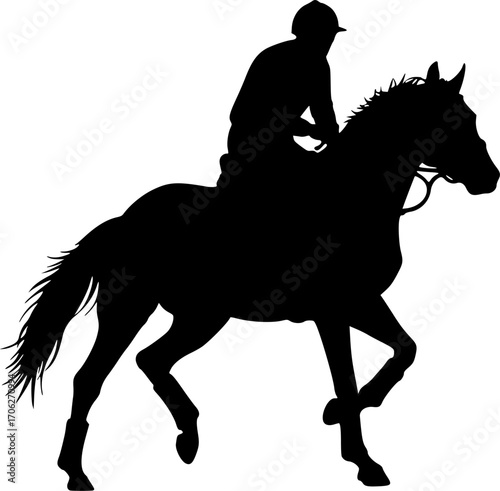 Horseback riding equestrian sport race silhouette vector illustration