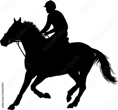 Horseback riding equestrian sport race silhouette vector illustration