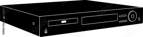 Dvd player device technology media entertainment silhouette vector illustration