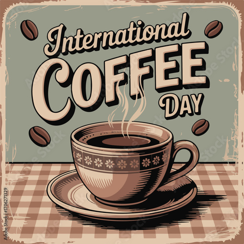 International Coffee Day 1st October banner, post design, Tshirt ,website etc