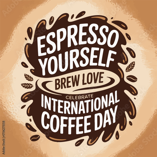 International Coffee Day 1st October banner, post design, Tshirt ,website etc