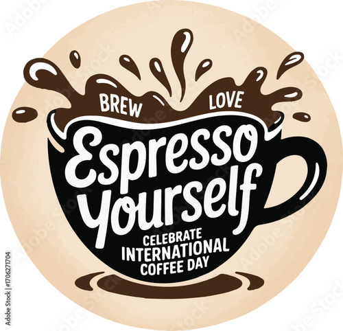 International Coffee Day 1st October banner, post design, Tshirt ,website etc