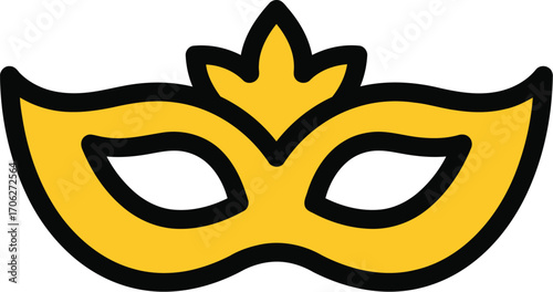 Masquerade mask with ornate detail isolated on transparent background