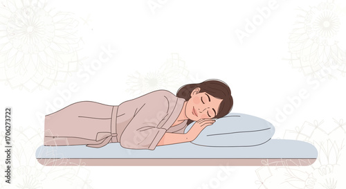 Peaceful Woman Lounging, Enjoying Solitude and Quietude on a Cozy Bed, A Moment of Rest