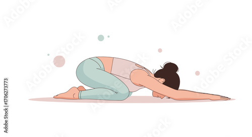 Peaceful Yoga Position: Person Practicing Child's Pose for Relaxation and Well-being