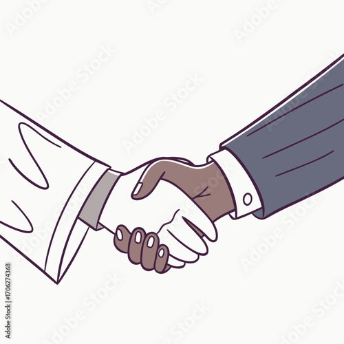 Diverse hands shaking in agreement symbolizing partnership collaboration and a successful business deal with a handshake of trust and respect between two individuals