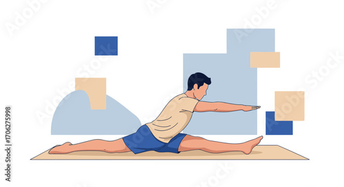 Person Performing Full Split Exercise, Showing Strength and Flexibility during Training Sessions