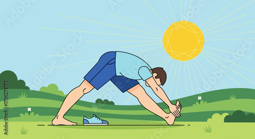 Person Practicing Yoga Outdoors During Sunny Day in a Nature Environment
