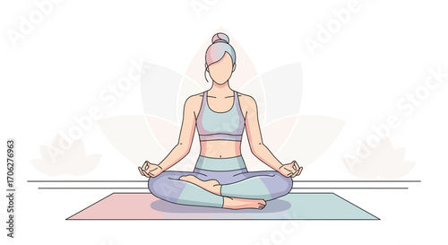 Meditation Silhouette Depicting Serenity and Inner Peace, Symbolizing Mindful Practices