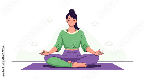Meditative Woman Practices Yoga In Nature's Peaceful Sanctuary For Wellbeing
