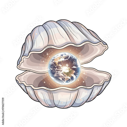 pearl necklace on white background