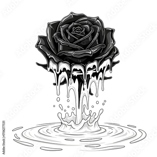 rose in water