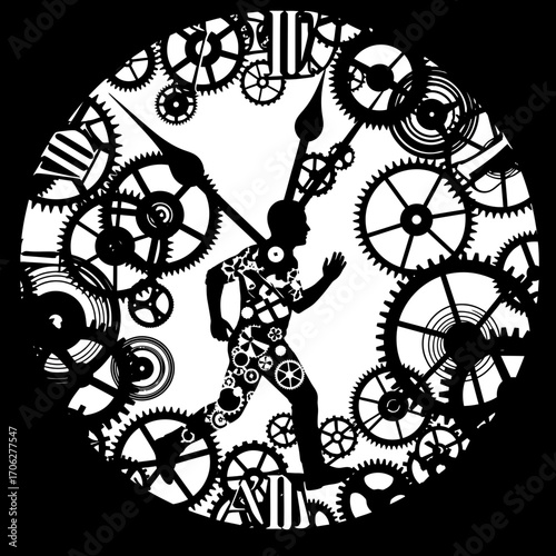gears on black background