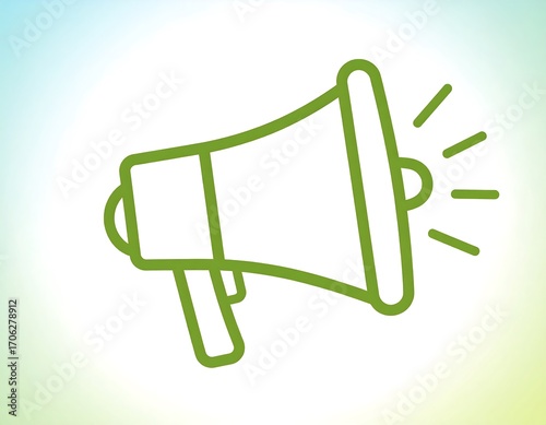 Simple green megaphone graphic