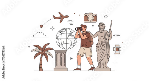 Photography Traveler Exploring Ancient History And Iconic Landmarks of The World