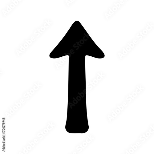 Simple upward pointing arrow direction indication for guidance or navigation use