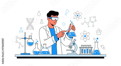 Scientist Conducting Research And Experiments Within A Laboratory Environment